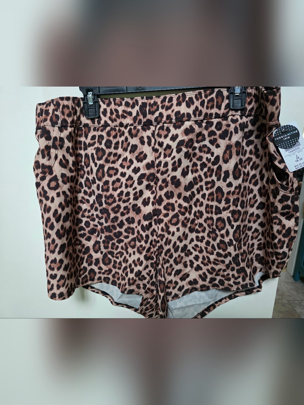 Torrid Active Board Swim Shorts Leopard Plus Size 2X 18/20 NWT